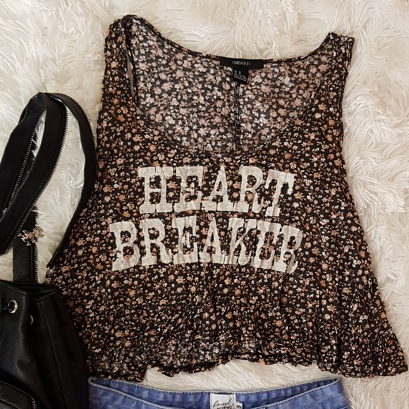 Forever 21 Tops - FLORAL CROP BOHO FESTIVAL